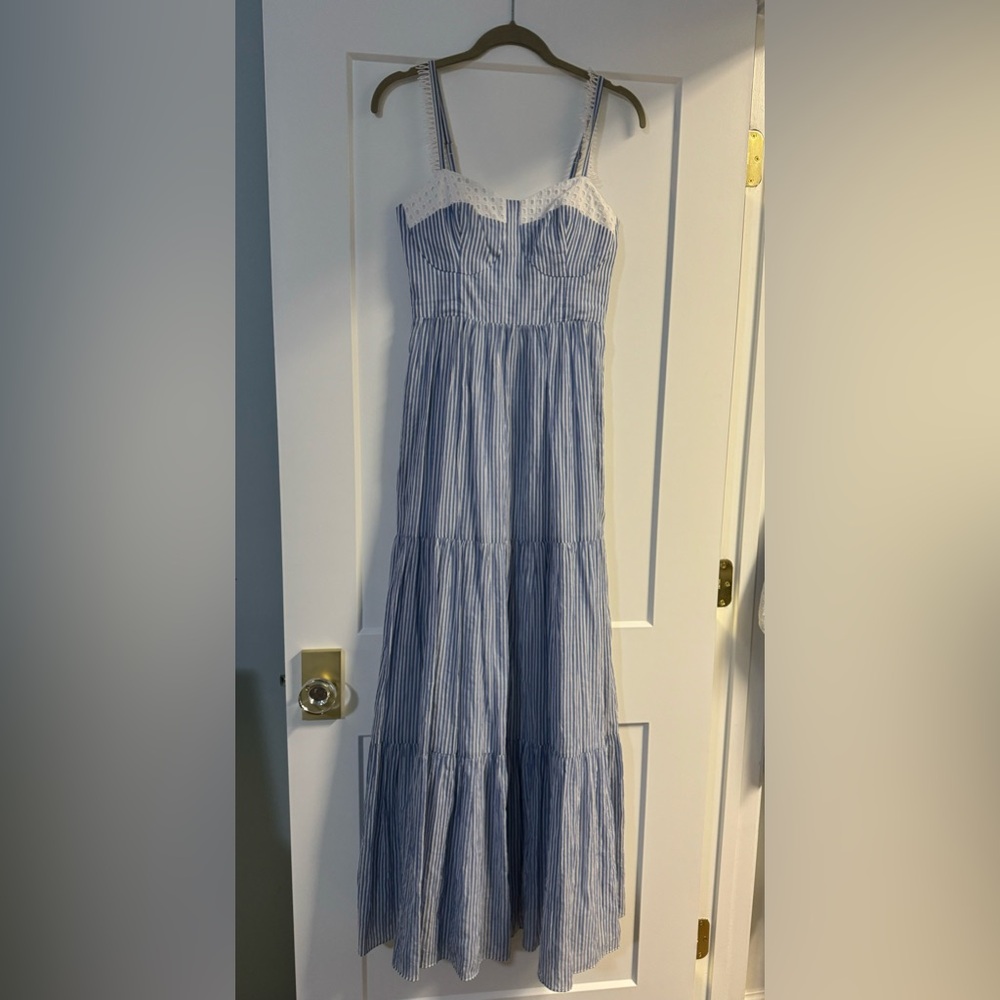 Lilly Pulitzer Jasmyn Maxi Dress in Coastal Blue Oxford stripe